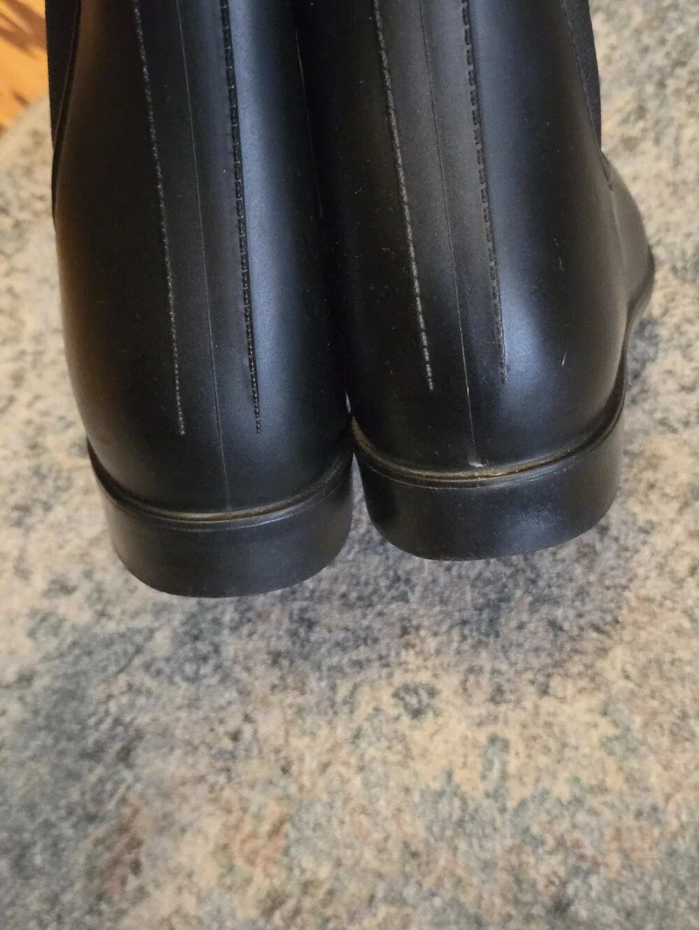 A New Day Black Matte Chelsea Ankle Rain Boots Size 9